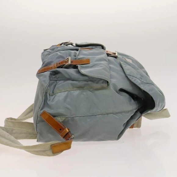 PRADA Backpack Nylon Light Blue Silver Auth - Picture 3 of 16